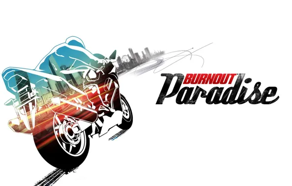 The city, motorcycle, bike, burnout, paradise