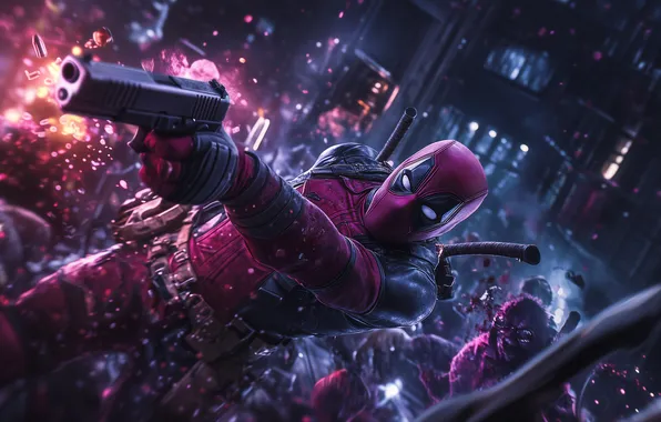 Picture blood, gun, blood, marvel, marvel, deadpool, epic, epic