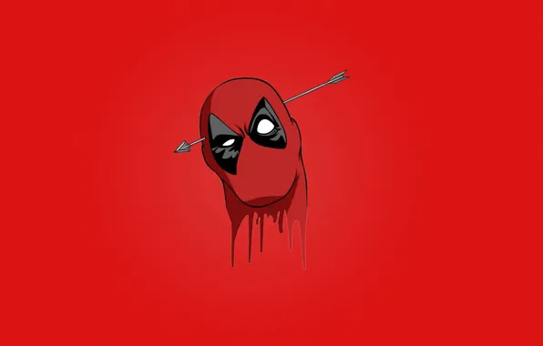 Picture red, blood, Deadpool, mask, head, Wade Wilson, arrow, Marvel comics