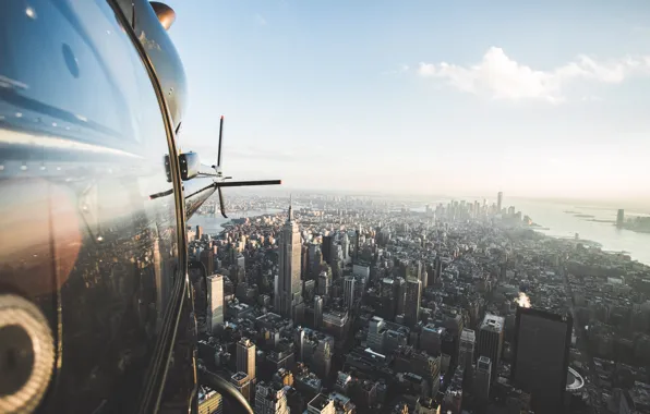 Picture helicopter, USA, flight, the view from the top, New York