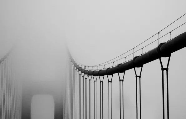 Bridge, city, the city, fog, california, Golden Gate Bridge, bridge, San Francisco