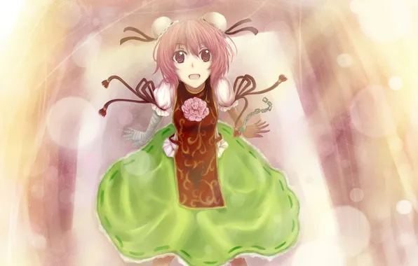 Girl, art, chain, touhou, bandages, film project kasen, sola7764