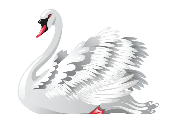 Picture background, vector, art, Swan