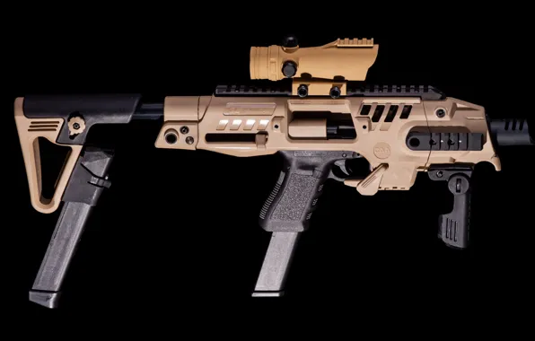 Wallpaper, gun, weapon, Glock, 9mm, hd, 4k, Glock SBR