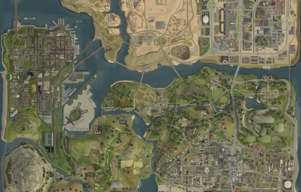 Map, game, map, GTA San Andreas