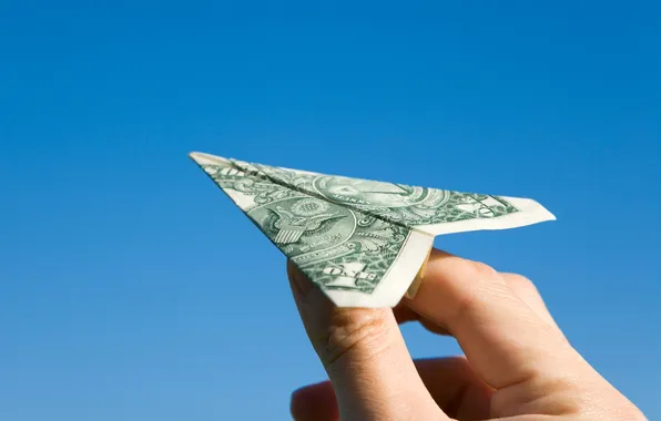 USA, money, dollar, paper plane