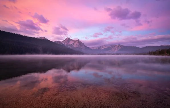 Mountains, lake, reflection, Rocky mountains, Rocky Mountains, Idaho, Idaho, Stanley Lake