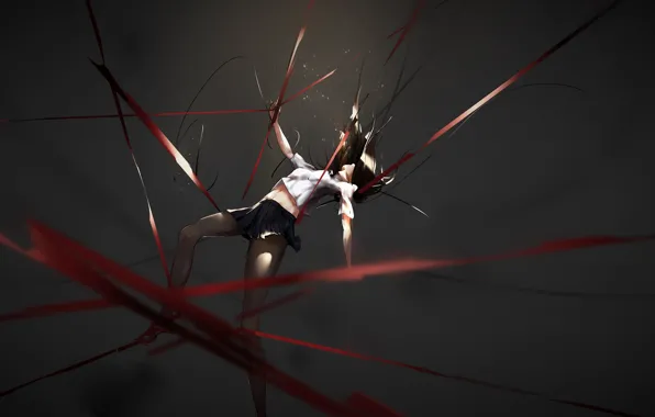 Wallpaper girl, blood, art