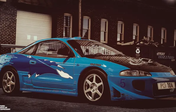 Picture power, race, car, mitsubishi, eclipse, underground, handsome, styling