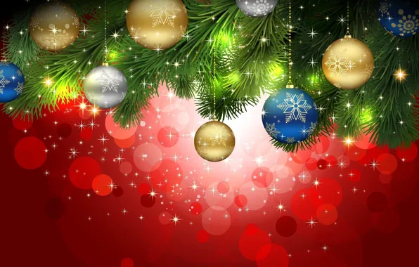 Balls, decoration, needles, glare, holiday, balls, pattern, toys