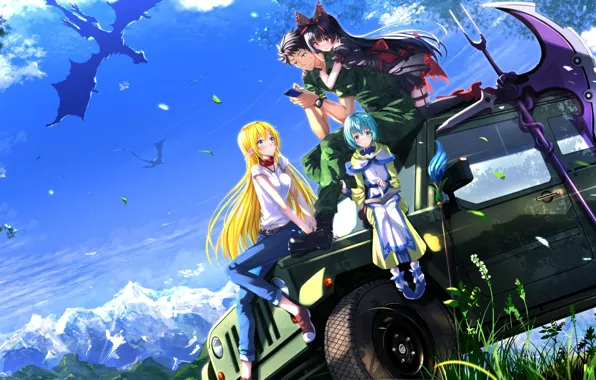 Girls, elf, sorceress, ears, anime, art, Gate, Youji Itami