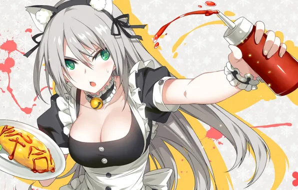 Girl, the maid, ketchup, the shower