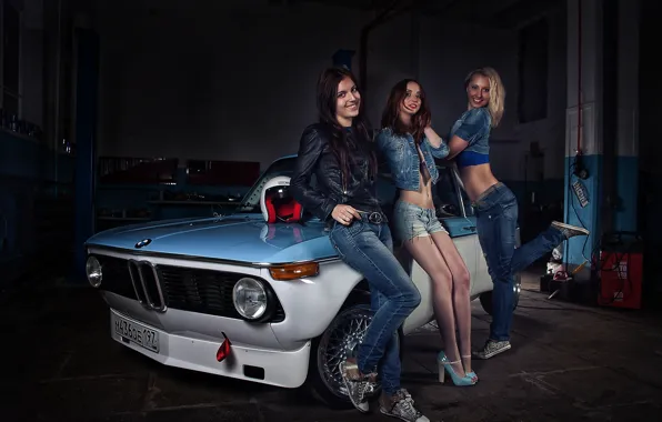 Look, Girls, BMW, smile, beautiful girls, Belyy auto