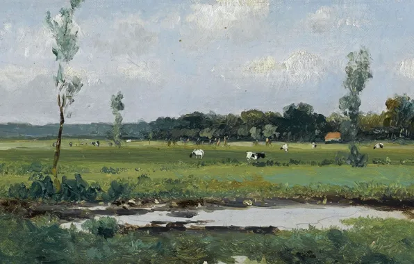 Picture landscape, picture, Johan Hendrik Weissenbruch, Behind the Dunes, Johan Hendrik Weissenbruch