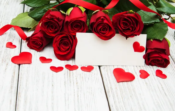 Love, flowers, roses, hearts, red, red, love, wood