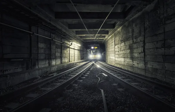 Metro, train, the tunnel