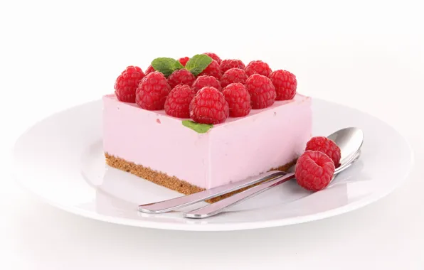 Picture berries, raspberry, cake, dessert, sweet, spoon
