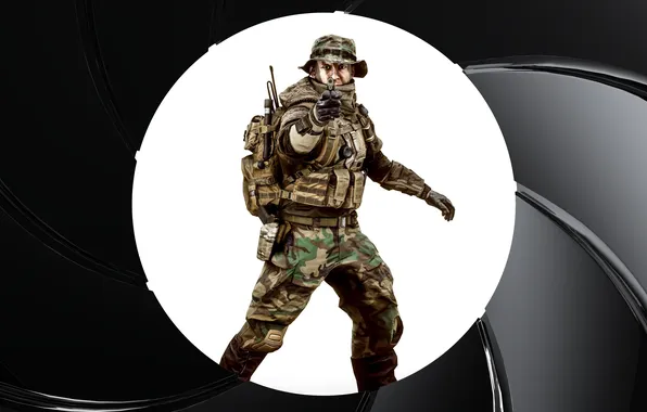 Picture gun, round, soldiers, equipment, Battlefield 4