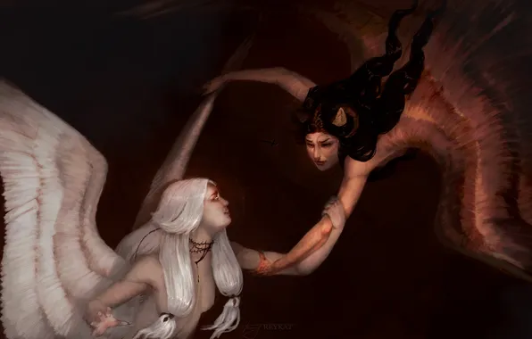 Look, fiction, wings, angel, the demon, art