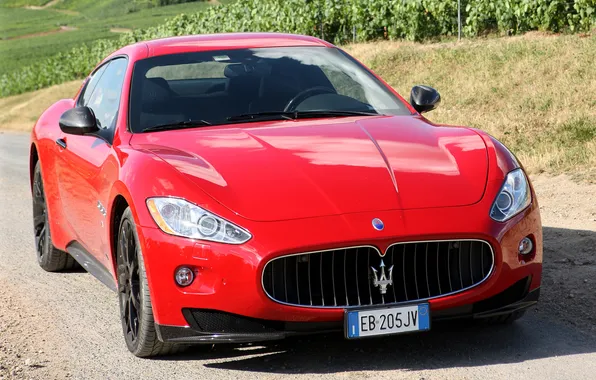 Picture red, lights, Maserati, car, the front, GranTurismo S, MC Sport Line