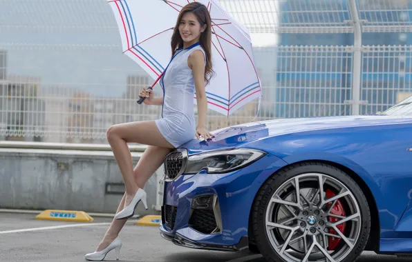 Picture girl, umbrella, Asian