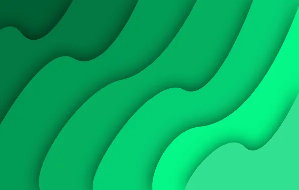Simple, green, abstract, waves, wave