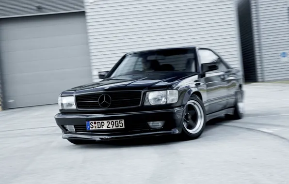 Picture Mercedes, black, benz, coupe, с126