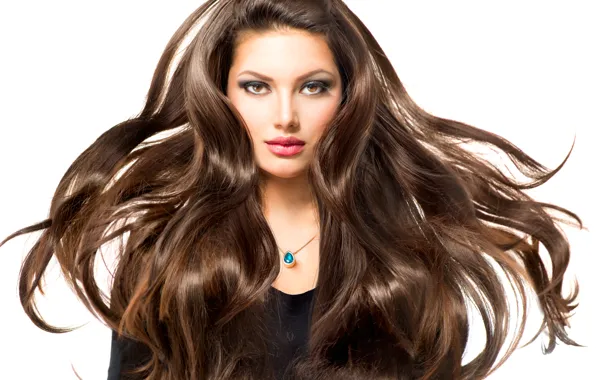 Picture model, portrait, makeup, brunette, long hair