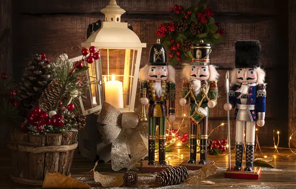 Violin, Christmas, New year, still life, Christmas decorations, The Nutcracker