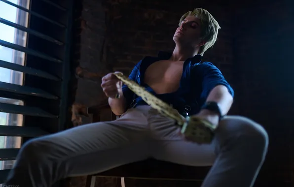 Pose, tie, guy, cosplay, blonde, cosplay, Grayson, GraysonFin cosplay