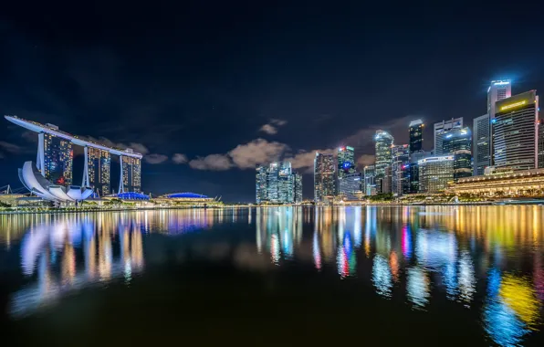 Night, lights, backlight, Singapore