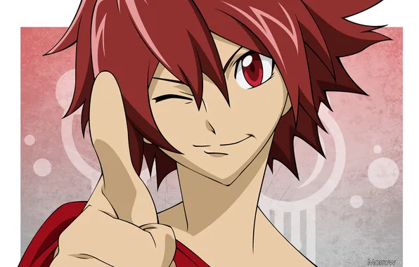 Red hair, red eyes, star driver takuto