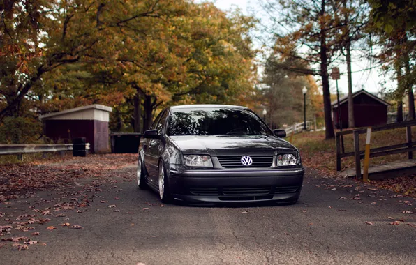 Autumn, volkswagen, before, red, Volkswagen, jetta, MK4