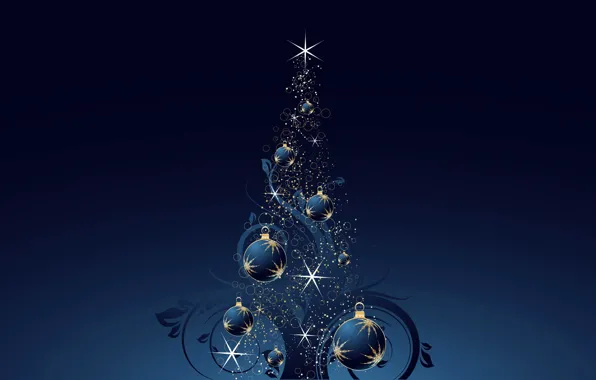 Toys, tree, vector, New Year, Christmas, decoration, postcard