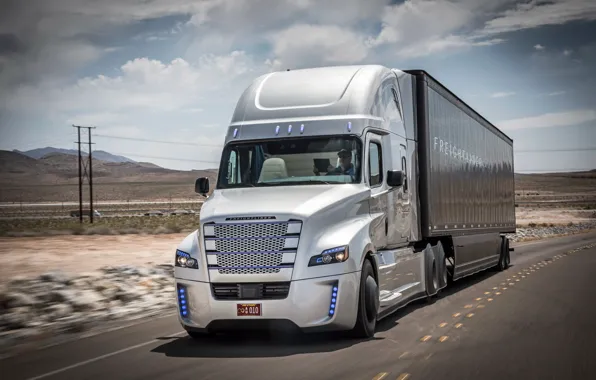 Desert, speed, track, truck, Truck, tractor, Freightliner, Daimler