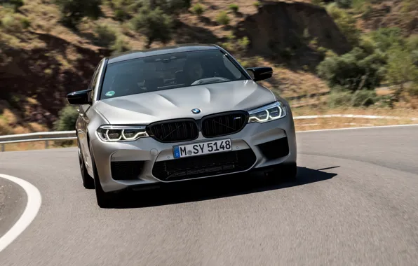Grey, BMW, sedan, 4x4, 2018, four-door, M5, V8