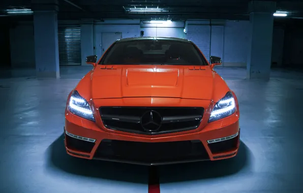 Car, auto, Wallpaper, Mercedes-Benz, AMG, tuning, front, orange