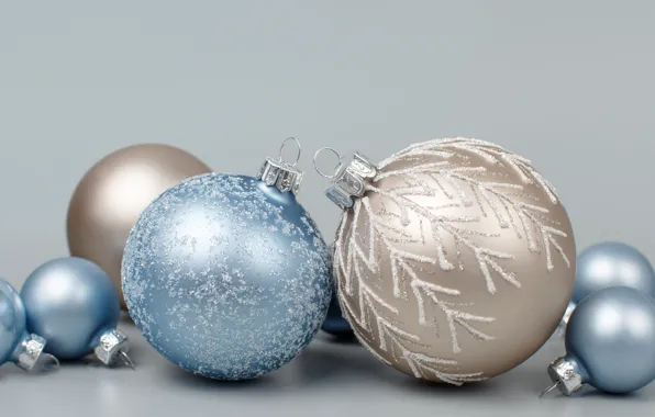 Picture winter, balls, holiday, blue, balls, new year, silver, Christmas