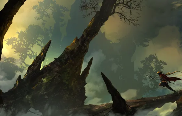Figure, Warrior, Landscape, Art, Landscapes, Digital Art, TacoSauceNinja, by TacoSauceNinja