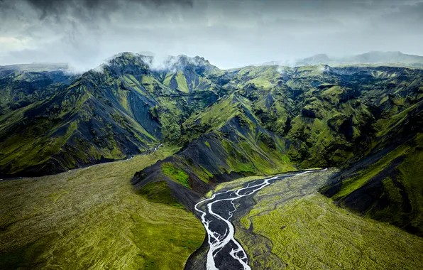 Clouds, mountains, the view from the top, Iceland, George Eleftheriadis