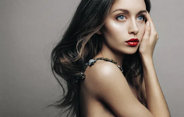 Style, portrait, Model, beautiful, red lips