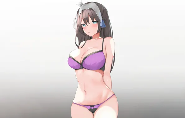 Picture girl, sexy, lingerie, bra, cleavage, panties, long hair, boobs