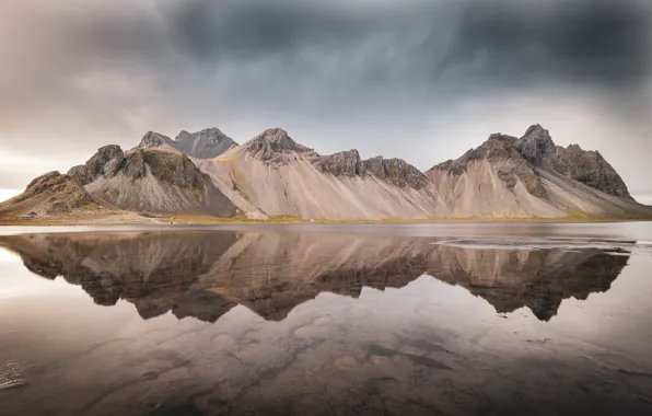 Picture sea, landscape, mountains, reflection