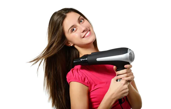 Picture look, pose, smile, makeup, Mike, hairstyle, white background, brown hair