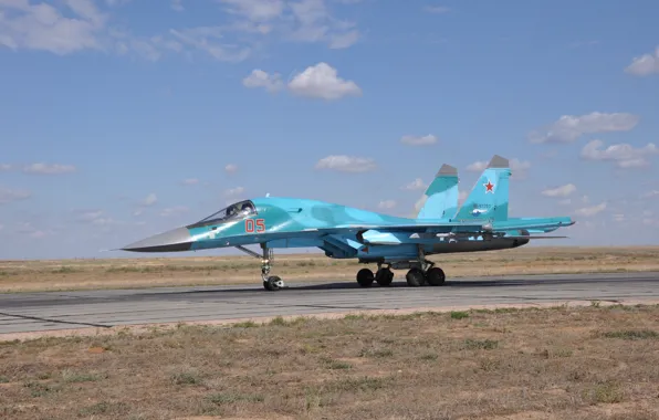 Picture bomber, Russian, frontline, Fullback, WFP, preparing for take-off, Su 34, the 4+generation