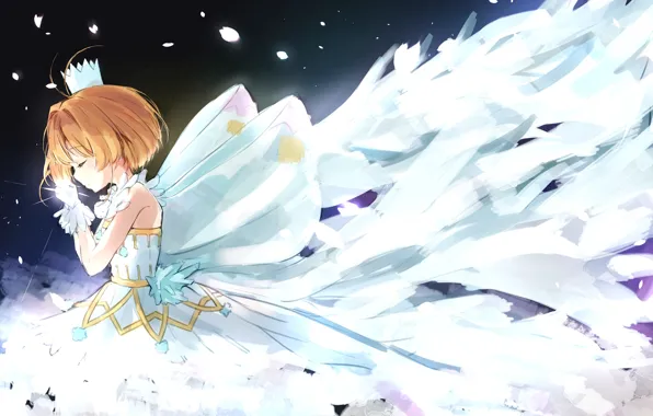 Girl, anime, art, Card Captor Sakura, Crown