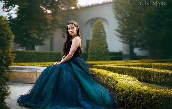 Look, girl, decoration, nature, style, Park, the building, makeup