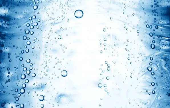 Water, bubbles, blue