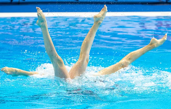 Picture water, feet, pool, synchronized swimming