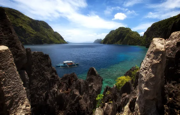 Islands, the ocean, coast, Bay, Philippines, The-Nest